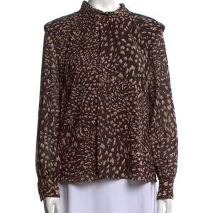 Jonathan Simkhai Brown Patterned Blouse